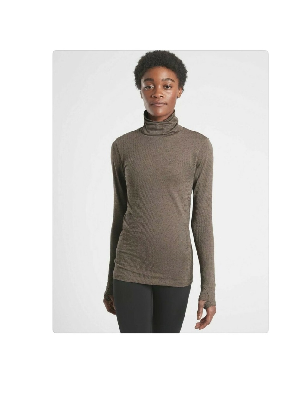 Athleta Ribbed Mock Neck Top -